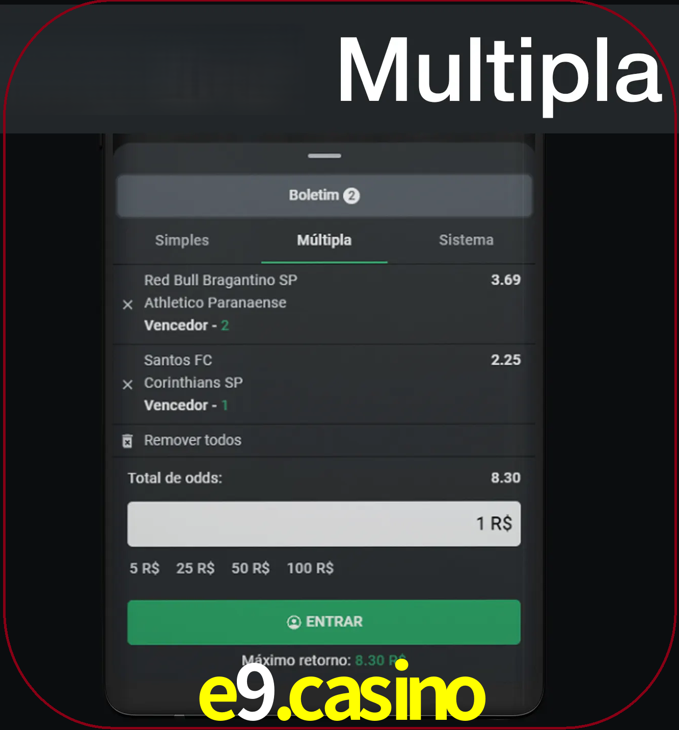 Faça apostas mais valiosas com mais de duas apostas.